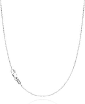 1 Solid 18K Gold Plated 925 Sterling Silver Chain Necklace for Women, 1.1mm Thin Dainty Cable Chain Non Tarnish & Sturdy Women's Chain Necklace 14/16/18/20/22/24 Inches