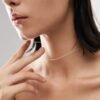 2 Solid 18K Gold Plated 925 Sterling Silver Chain Necklace for Women, 1.1mm Thin Dainty Cable Chain Non Tarnish & Sturdy Women's Chain Necklace 14/16/18/20/22/24 Inches