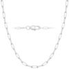 MAIN 18K Gold Plated and 925 Sterling Silver Paperclip Chain Necklace for Women, 2.5mm Strong Women's Chain Necklace, Comfortable and Not Hypoallergenic Necklace for Women