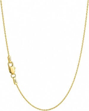 MAIN 1.5mm/2.0mm Chain 14K/18k Gold Plated 925 Sterling Silver Chain Necklace for Women, Dainty Chain Necklace Silver Necklace Women's Necklace Chains Jewelry 14/16/18/20/22/24 Inch
