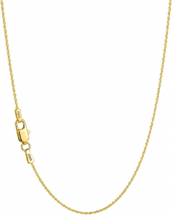 MAIN 1.5mm/2.0mm Chain 14K/18k Gold Plated 925 Sterling Silver Chain Necklace for Women, Dainty Chain Necklace Silver Necklace Women's Necklace Chains Jewelry 14/16/18/20/22/24 Inch