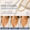 PT01 1.5mm/2.0mm Chain 14K/18k Gold Plated 925 Sterling Silver Chain Necklace for Women, Dainty Chain Necklace Silver Necklace Women's Necklace Chains Jewelry 14/16/18/20/22/24 Inch