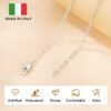 PT03 18K Gold Plated and 925 Sterling Silver Paperclip Chain Necklace for Women, 2.5mm Strong Women's Chain Necklace, Comfortable and Not Hypoallergenic Necklace for Women