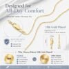 PT04 1.5mm/2.0mm Chain 14K/18k Gold Plated 925 Sterling Silver Chain Necklace for Women, Dainty Chain Necklace Silver Necklace Women's Necklace Chains Jewelry 14/16/18/20/22/24 Inch