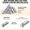 PT05 18K Gold Plated and 925 Sterling Silver Paperclip Chain Necklace for Women, 2.5mm Strong Women's Chain Necklace, Comfortable and Not Hypoallergenic Necklace for Women