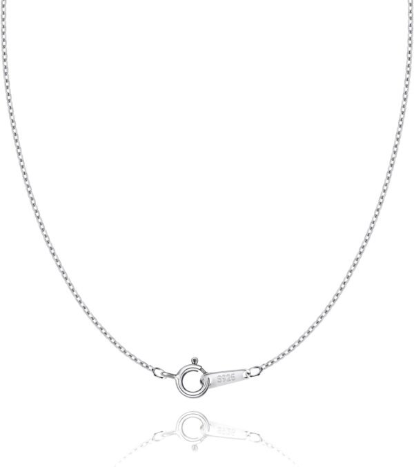 925 Sterling Silver Chain Necklace for Women Dainty, 1.1/1.5mm Durable 18K Gold Plated Cable Chain Necklace with Upgraded Spring-Ring Clasp Shiny Chain 14 16 18 20 22 24 Inch