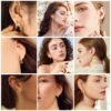 14K Gold Plated Hypoallergenic Small Hoop Earrings Set, Chunky Huggie Stackable Earrings for Women
