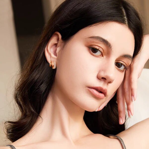 14K Gold Plated Hypoallergenic Small Hoop Earrings Set, Chunky Huggie Stackable Earrings for Women